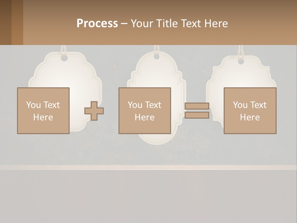 A Set Of Three Hanging Tags On A Wall PowerPoint Template