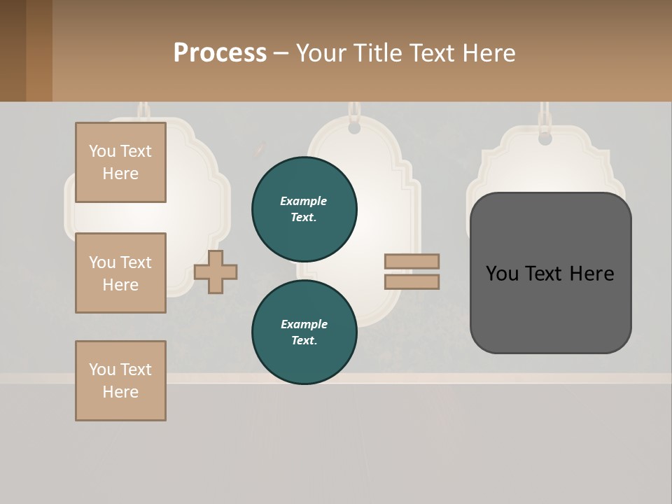 A Set Of Three Hanging Tags On A Wall PowerPoint Template