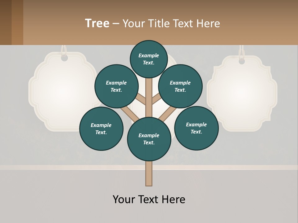 A Set Of Three Hanging Tags On A Wall PowerPoint Template