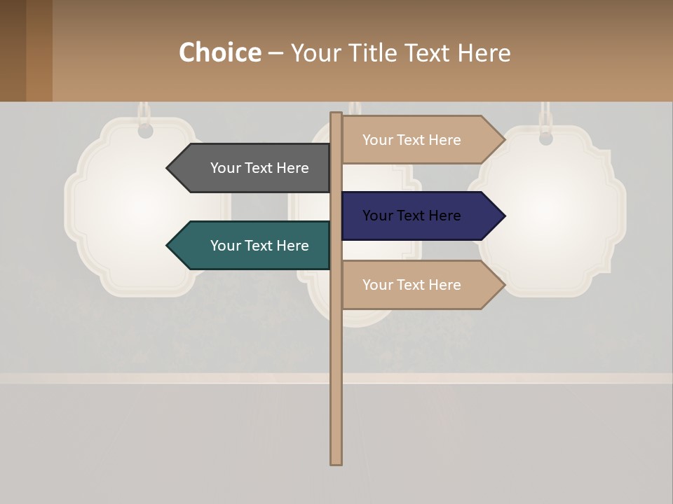 A Set Of Three Hanging Tags On A Wall PowerPoint Template