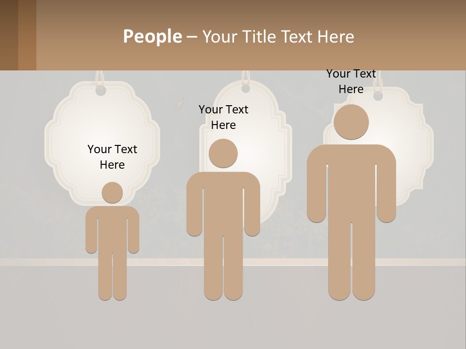 A Set Of Three Hanging Tags On A Wall PowerPoint Template