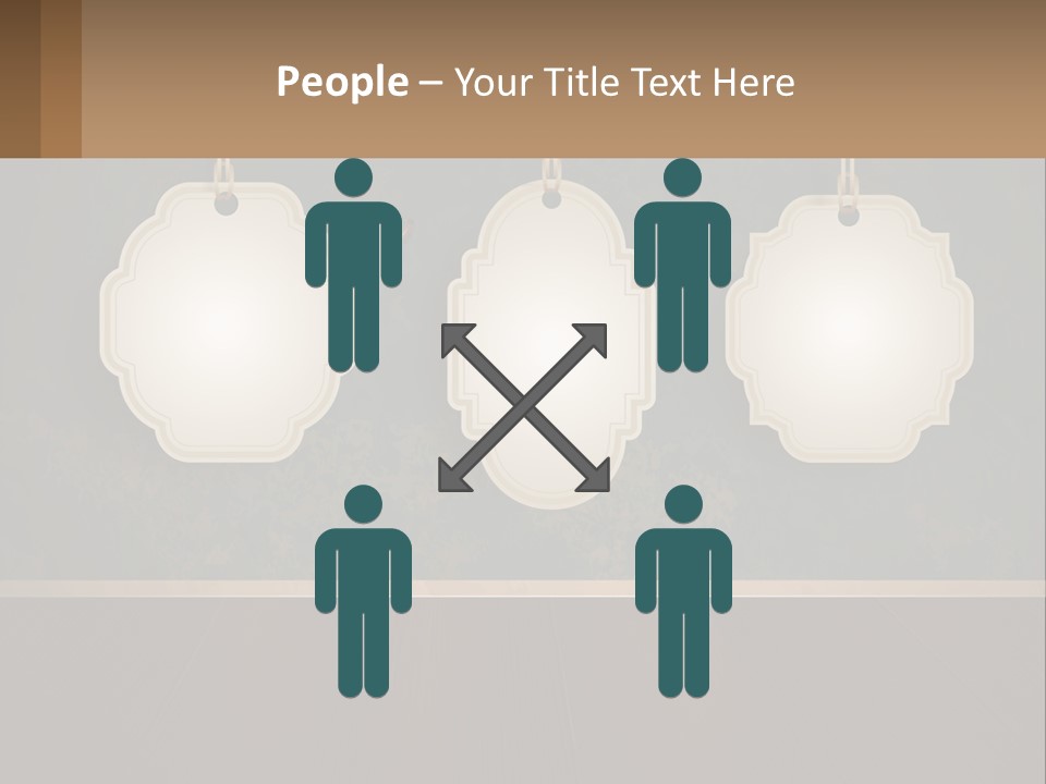 A Set Of Three Hanging Tags On A Wall PowerPoint Template