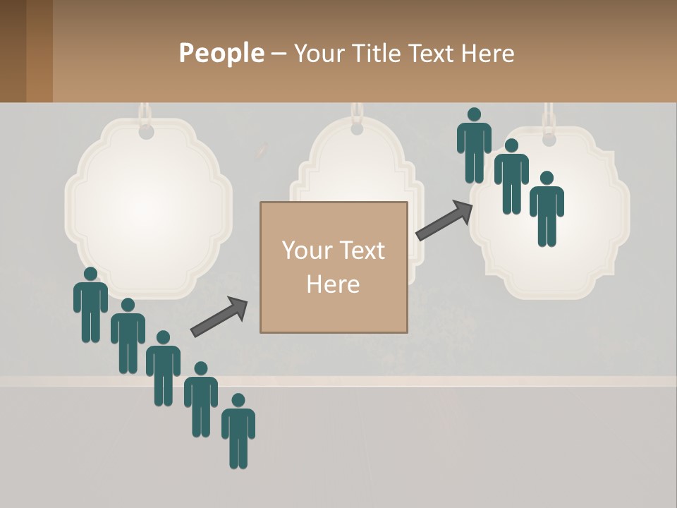 A Set Of Three Hanging Tags On A Wall PowerPoint Template