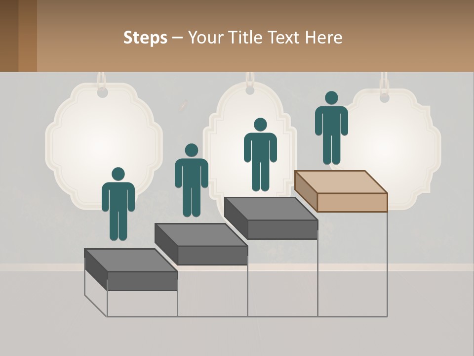 A Set Of Three Hanging Tags On A Wall PowerPoint Template