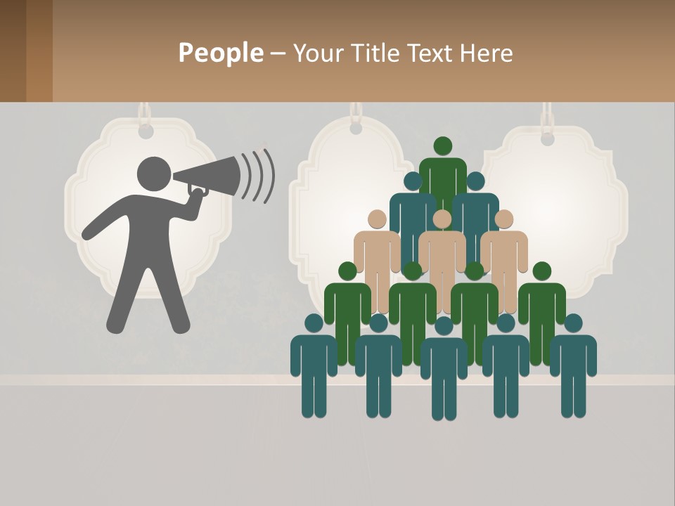 A Set Of Three Hanging Tags On A Wall PowerPoint Template