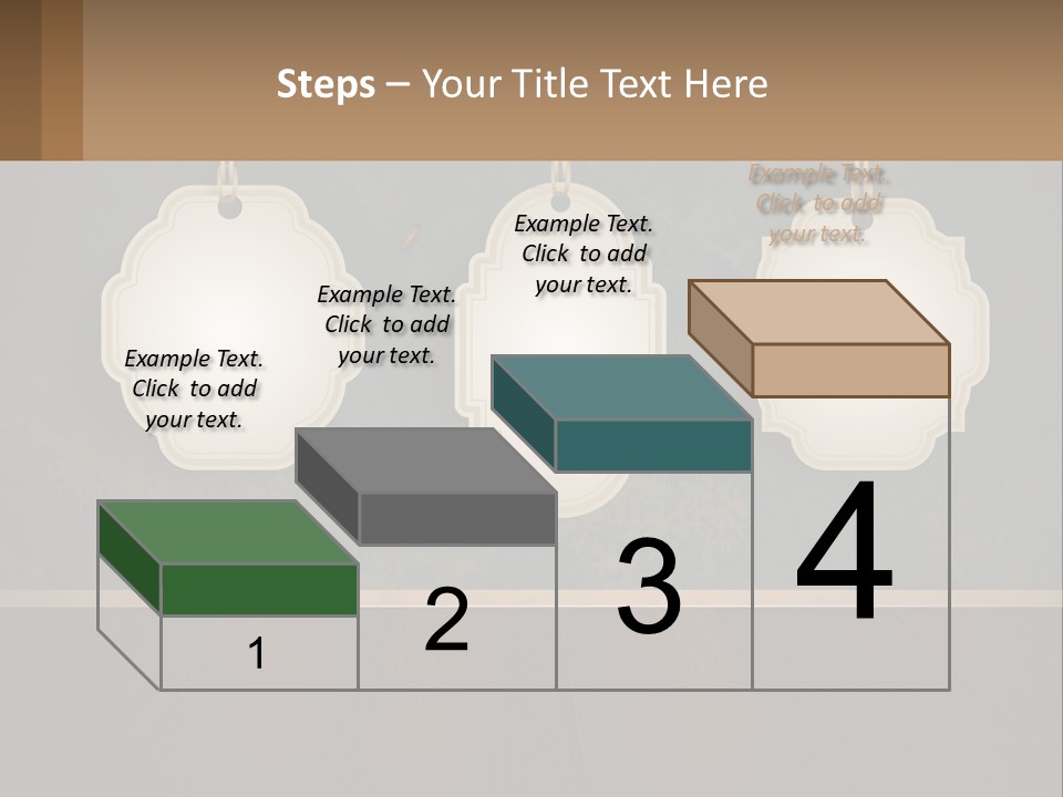 A Set Of Three Hanging Tags On A Wall PowerPoint Template