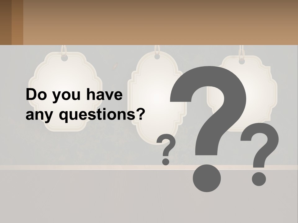 A Set Of Three Hanging Tags On A Wall PowerPoint Template