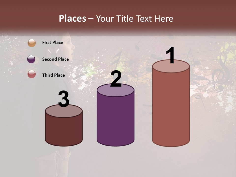 A Young Boy Listening To Music With Headphones On PowerPoint Template