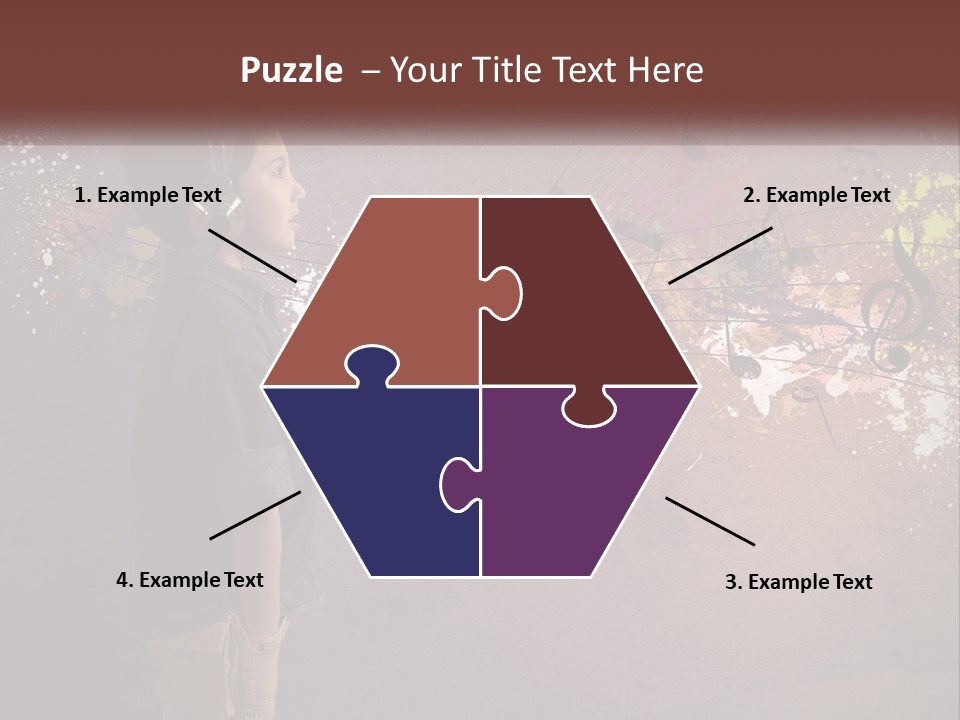 A Young Boy Listening To Music With Headphones On PowerPoint Template