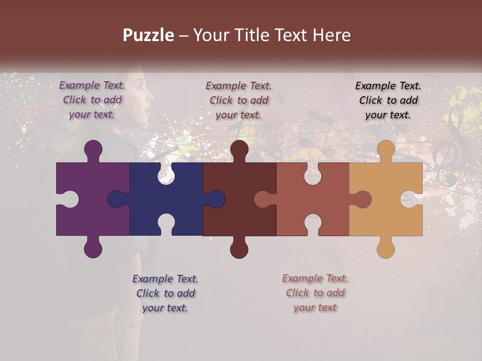 A Young Boy Listening To Music With Headphones On PowerPoint Template