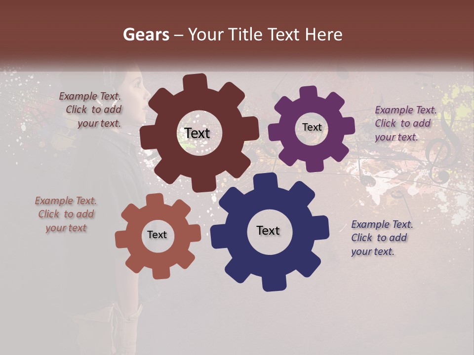 A Young Boy Listening To Music With Headphones On PowerPoint Template