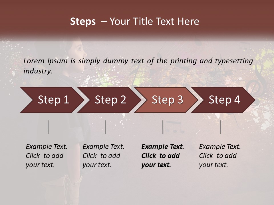 A Young Boy Listening To Music With Headphones On PowerPoint Template