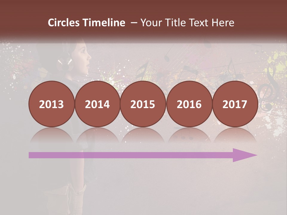 A Young Boy Listening To Music With Headphones On PowerPoint Template