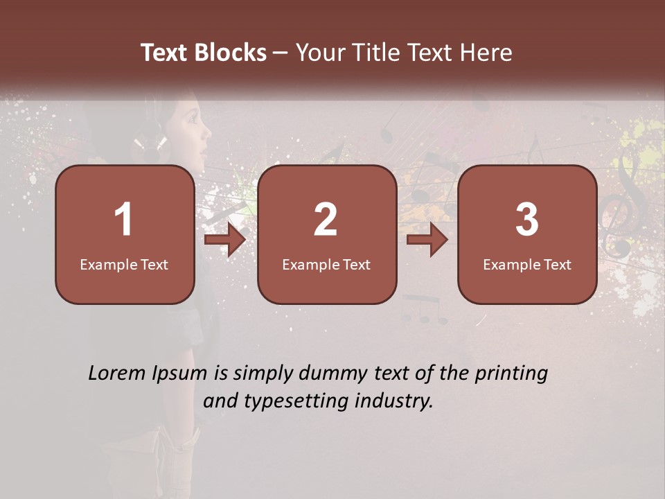 A Young Boy Listening To Music With Headphones On PowerPoint Template