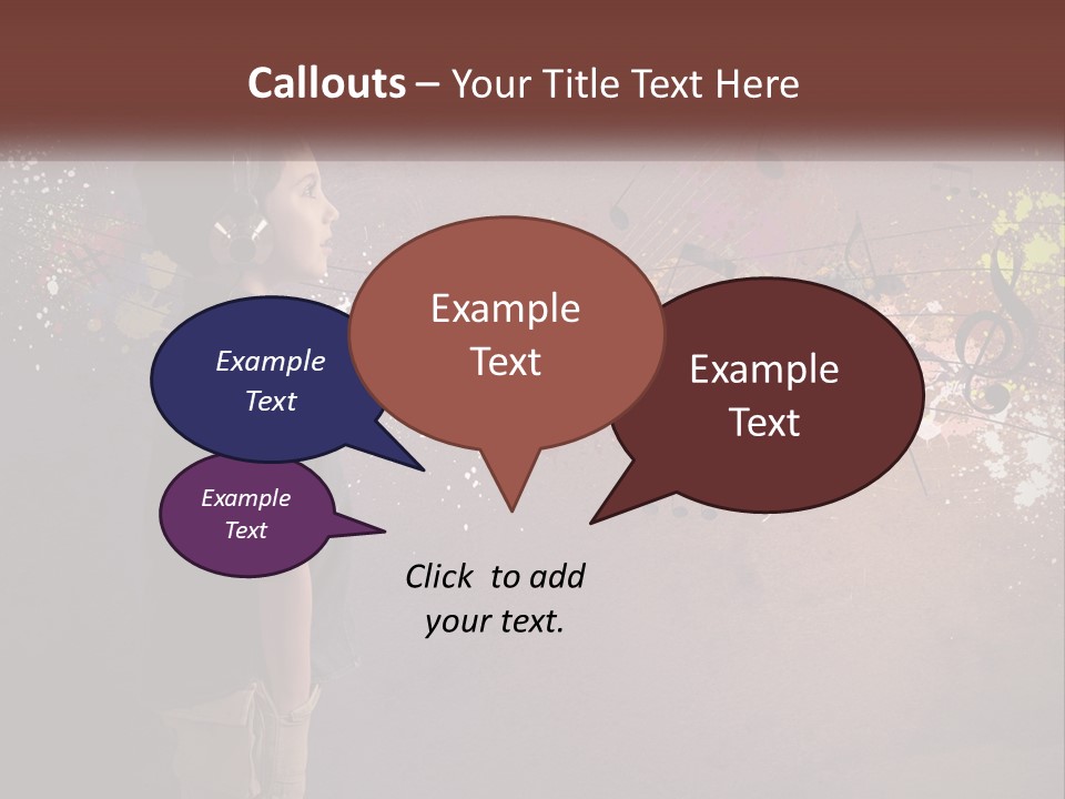 A Young Boy Listening To Music With Headphones On PowerPoint Template