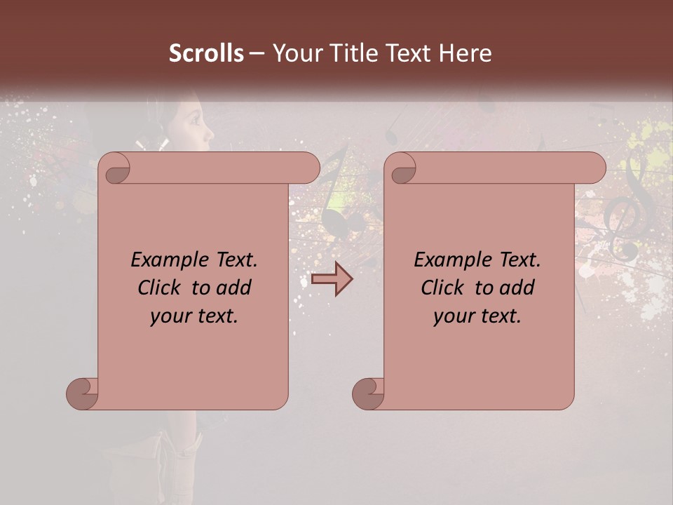 A Young Boy Listening To Music With Headphones On PowerPoint Template