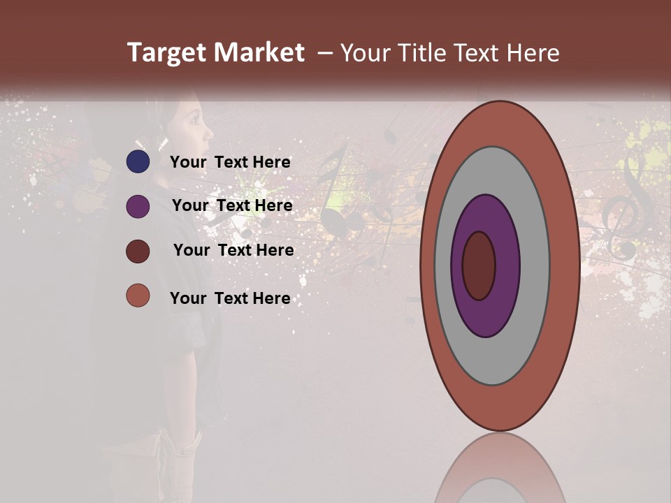 A Young Boy Listening To Music With Headphones On PowerPoint Template