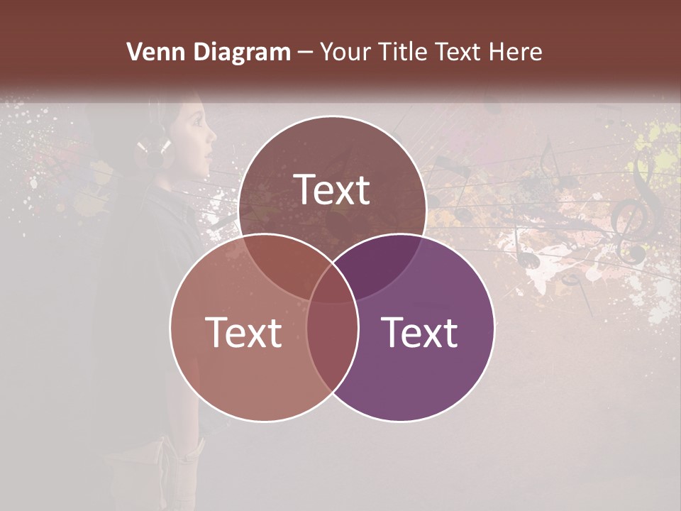 A Young Boy Listening To Music With Headphones On PowerPoint Template