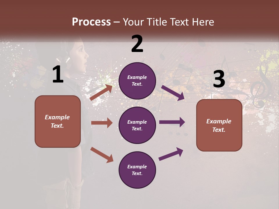 A Young Boy Listening To Music With Headphones On PowerPoint Template