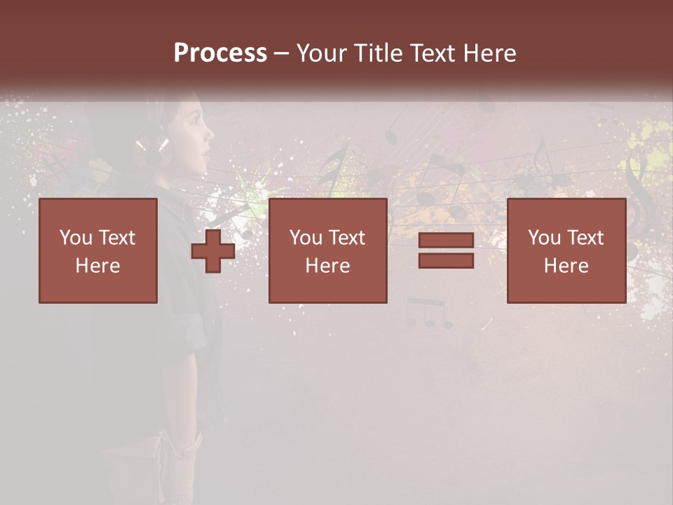 A Young Boy Listening To Music With Headphones On PowerPoint Template