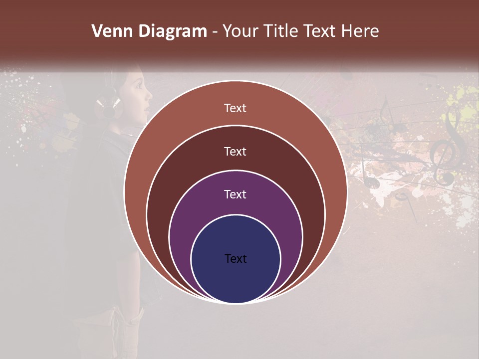 A Young Boy Listening To Music With Headphones On PowerPoint Template
