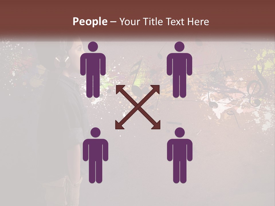 A Young Boy Listening To Music With Headphones On PowerPoint Template