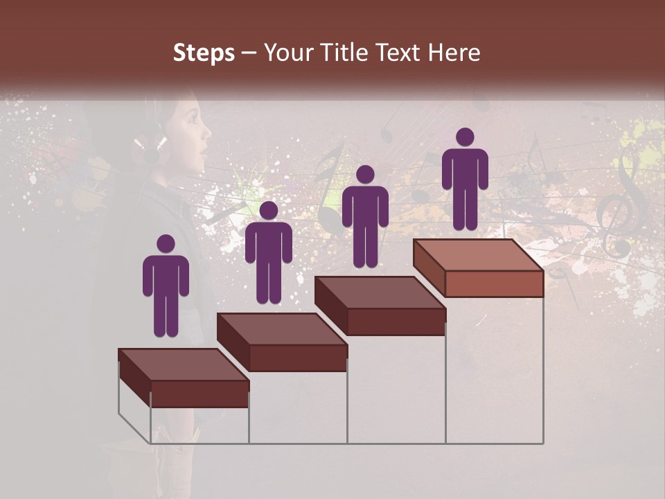 A Young Boy Listening To Music With Headphones On PowerPoint Template