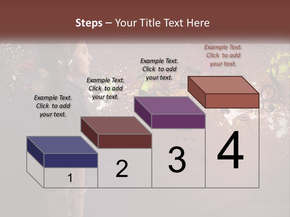 A Young Boy Listening To Music With Headphones On PowerPoint Template