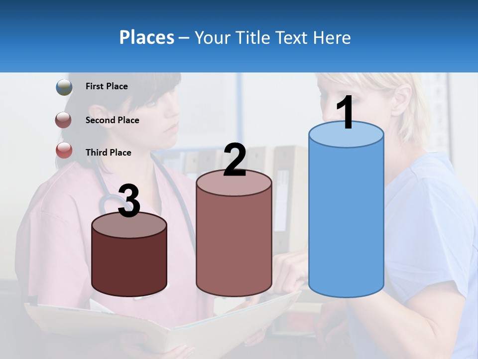 A Nurse And A Nurse Looking At A Clipboard PowerPoint Template