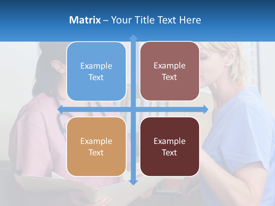 A Nurse And A Nurse Looking At A Clipboard PowerPoint Template