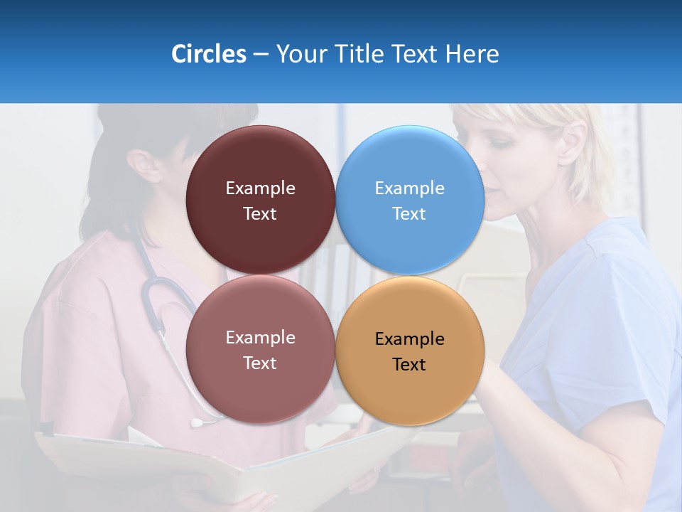 A Nurse And A Nurse Looking At A Clipboard PowerPoint Template