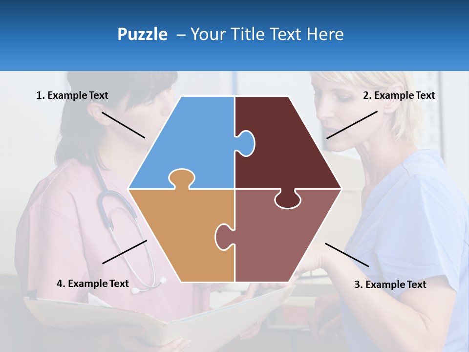 A Nurse And A Nurse Looking At A Clipboard PowerPoint Template
