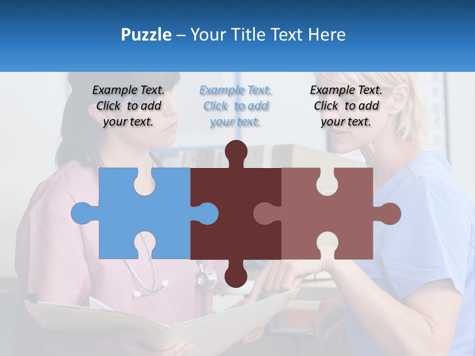 A Nurse And A Nurse Looking At A Clipboard PowerPoint Template