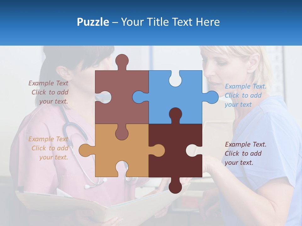 A Nurse And A Nurse Looking At A Clipboard PowerPoint Template