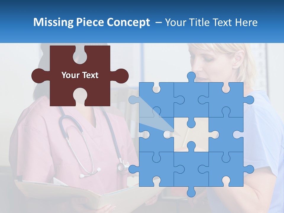 A Nurse And A Nurse Looking At A Clipboard PowerPoint Template