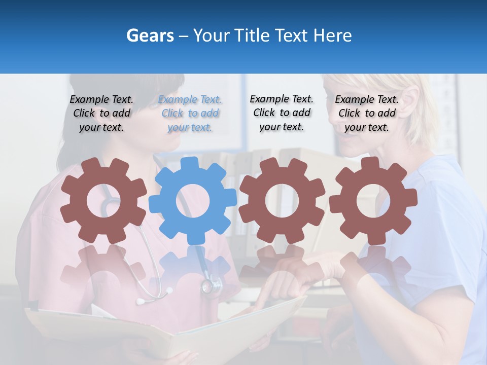 A Nurse And A Nurse Looking At A Clipboard PowerPoint Template