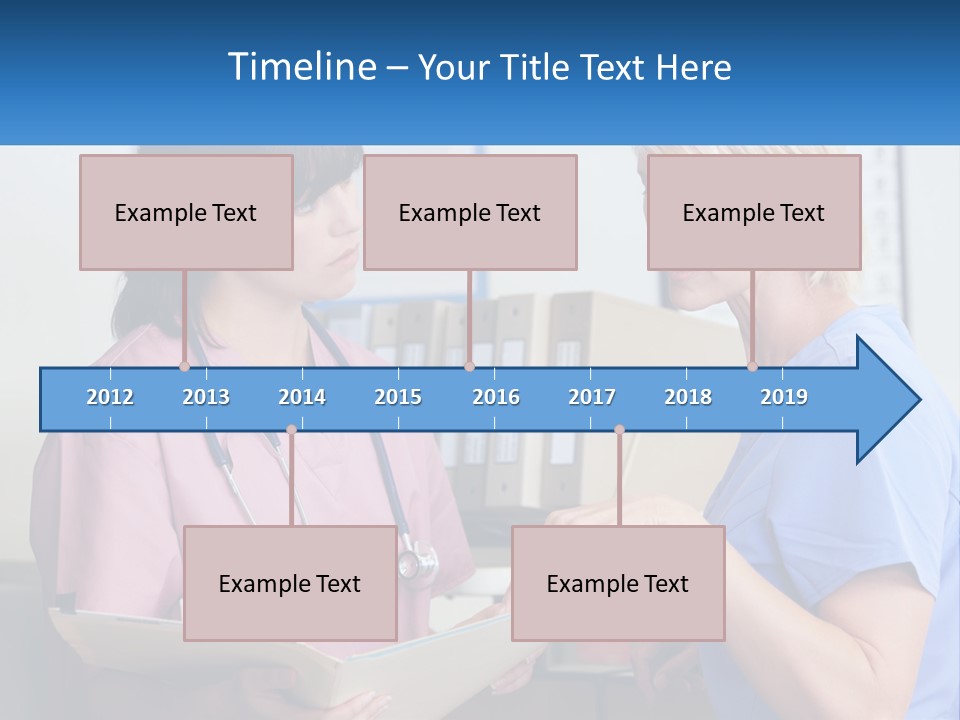 A Nurse And A Nurse Looking At A Clipboard PowerPoint Template