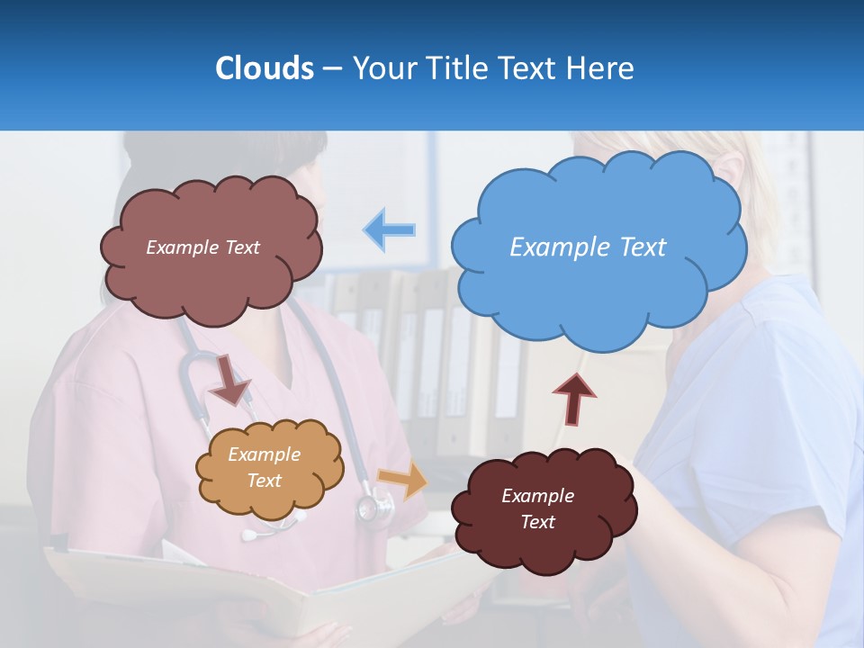 A Nurse And A Nurse Looking At A Clipboard PowerPoint Template