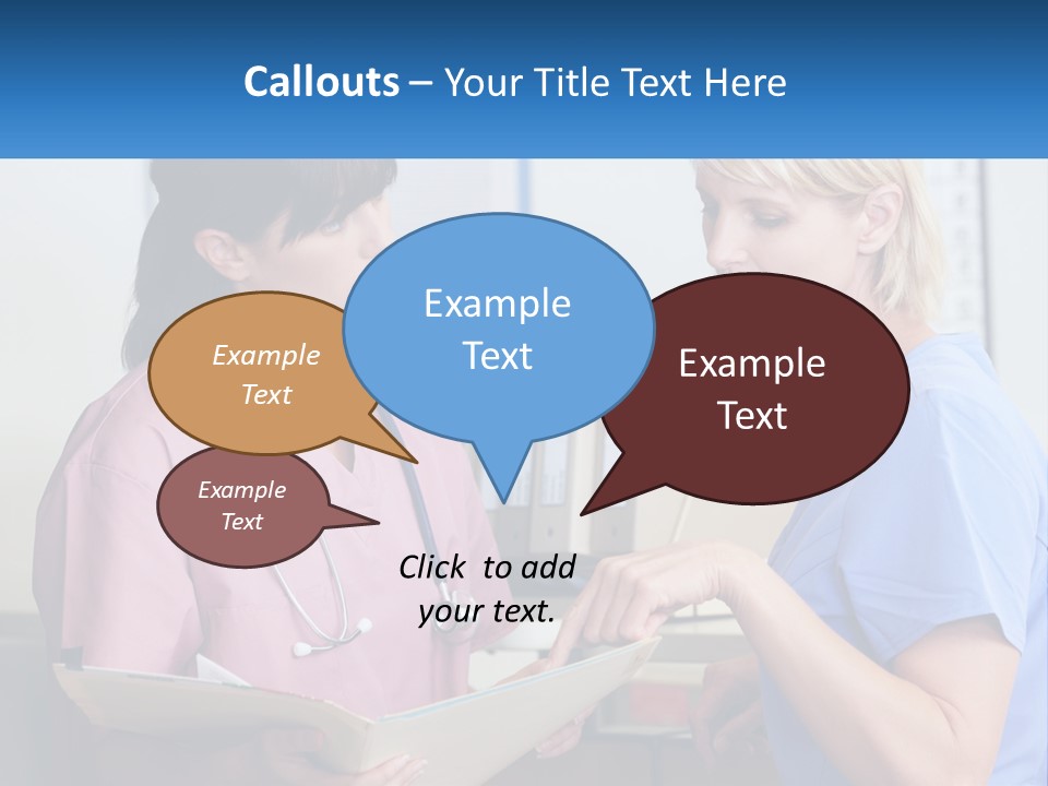 A Nurse And A Nurse Looking At A Clipboard PowerPoint Template