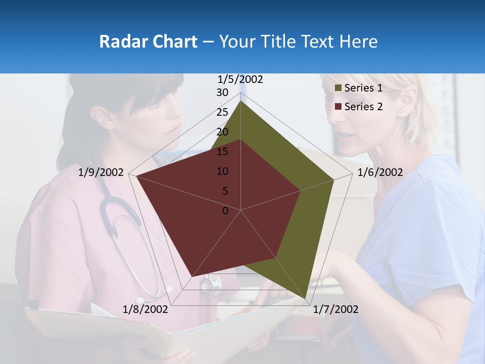 A Nurse And A Nurse Looking At A Clipboard PowerPoint Template