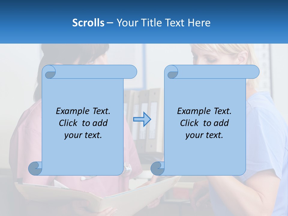 A Nurse And A Nurse Looking At A Clipboard PowerPoint Template