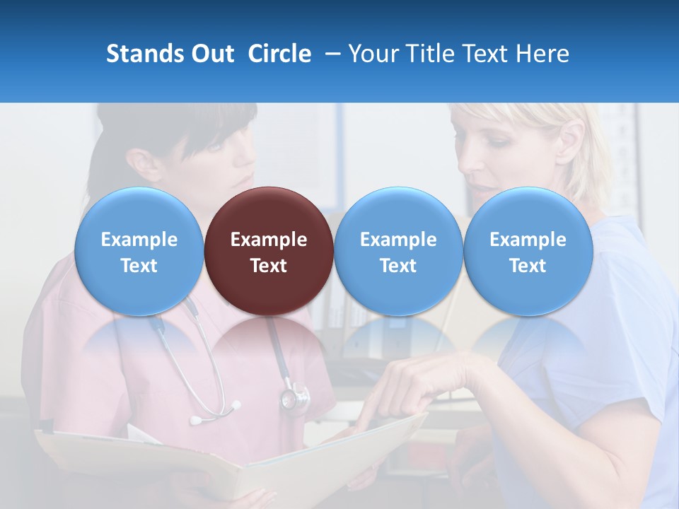 A Nurse And A Nurse Looking At A Clipboard PowerPoint Template