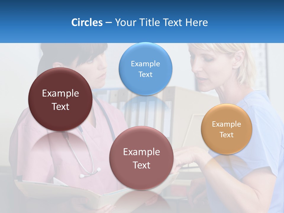 A Nurse And A Nurse Looking At A Clipboard PowerPoint Template