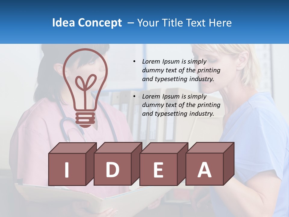A Nurse And A Nurse Looking At A Clipboard PowerPoint Template