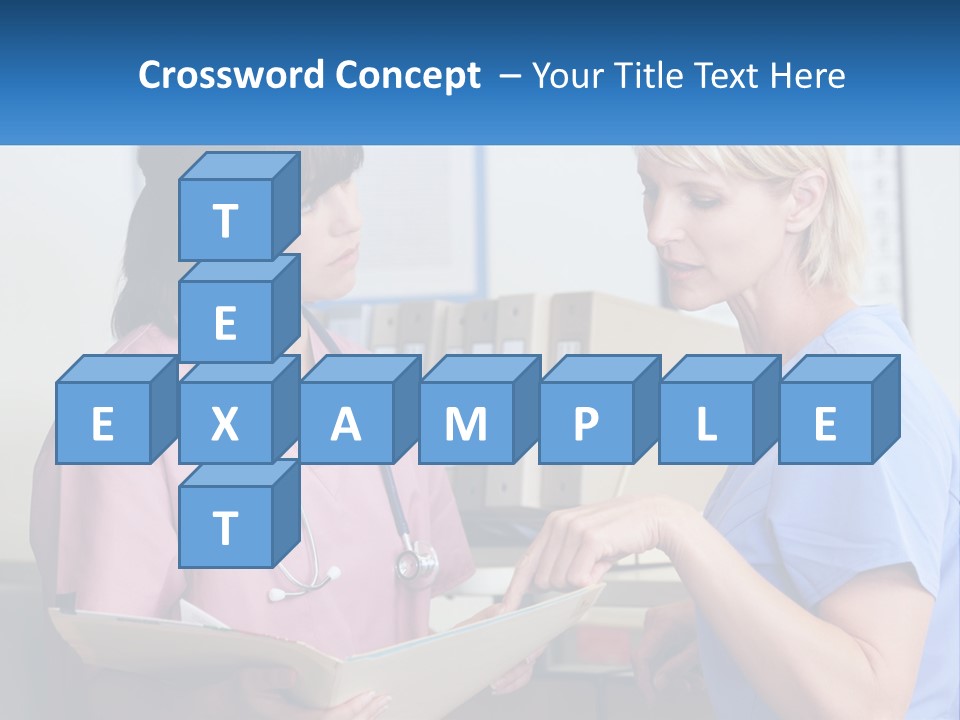 A Nurse And A Nurse Looking At A Clipboard PowerPoint Template