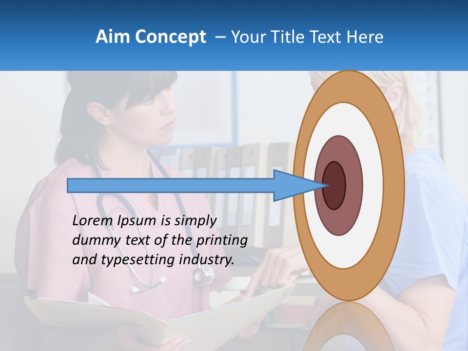 A Nurse And A Nurse Looking At A Clipboard PowerPoint Template