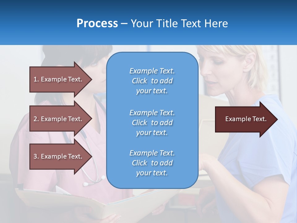 A Nurse And A Nurse Looking At A Clipboard PowerPoint Template