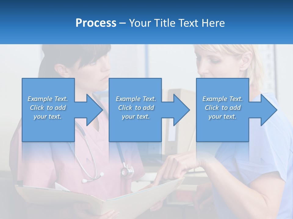 A Nurse And A Nurse Looking At A Clipboard PowerPoint Template