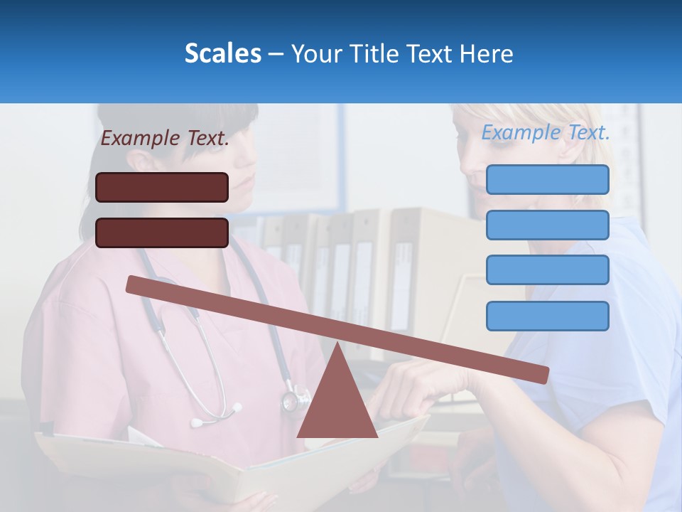 A Nurse And A Nurse Looking At A Clipboard PowerPoint Template