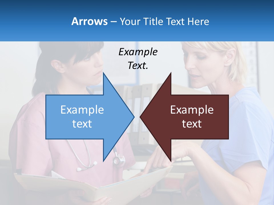 A Nurse And A Nurse Looking At A Clipboard PowerPoint Template